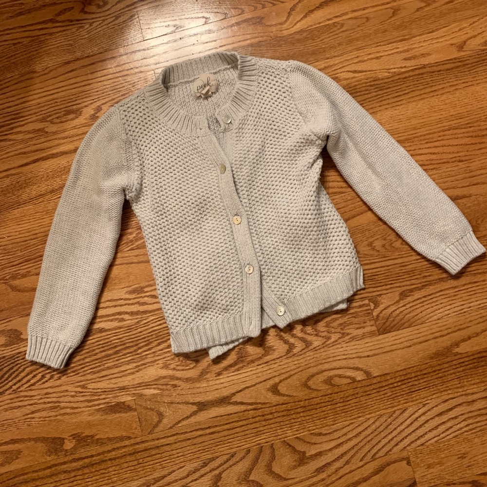 Peek Clothing Light Grey Sweater Cardigan